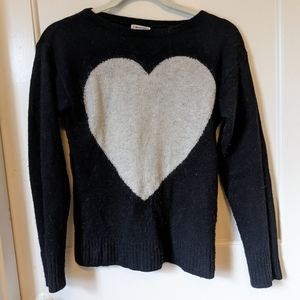 J crew Merino  heart sweater black small